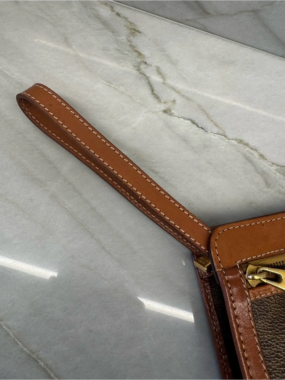 Celine Vintage Macadam Wristlet Clutch 1995